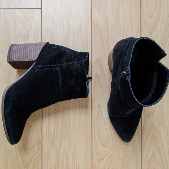 Nine West black wood block ankle boots/booties - Picture 7 of 8